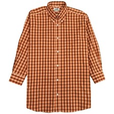 Excellent condition HERMES Cotton 100 Series button check pattern long sleeve sh