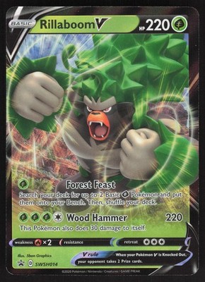 Rillaboom V SWSH014 Holo Promo Sword & Shield Promo Pokemon Near Mint