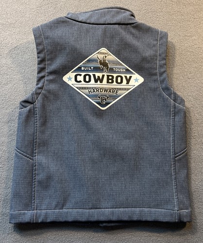 Cowboy Hardware Vest Boys 5T Blue Rodeo Team Roping Ranch Farm Church Warm - Picture 2 of 5