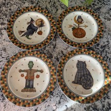 Vtg Debbie Mumm Halloween Plates Sakura 1998 ...