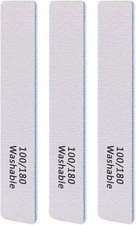 3PCS Professional Reusable Double-Sided 100/180 Grit Blue Nail File
