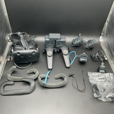HTC Vive VR Headset Full Kit w/ Controllers Base Stations Link Box Cables