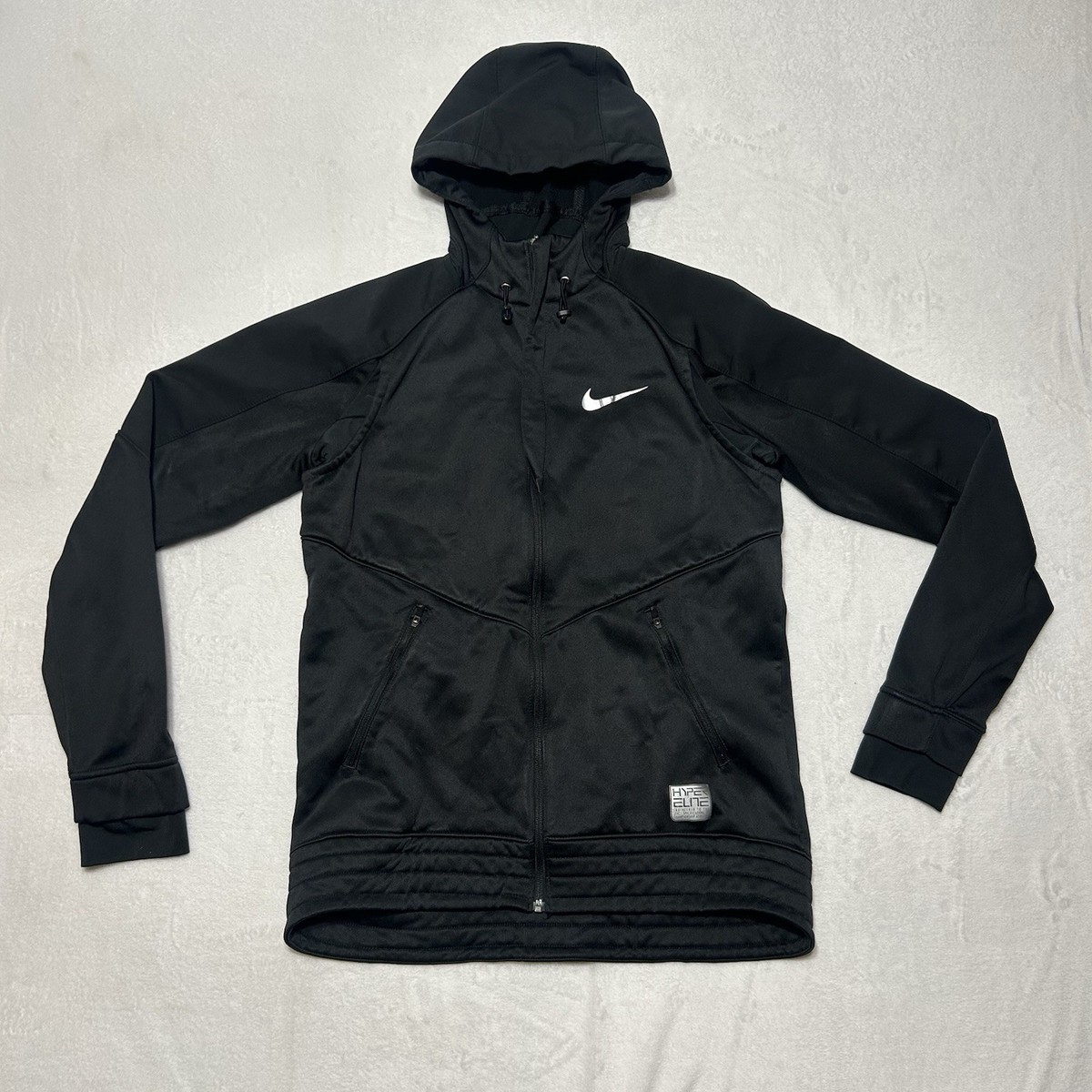 Nike Hyper Elite Motion Hoodie Mens Medium Black Full Zip