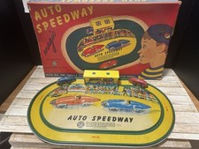 1950s Auto Speedway Magic by The Automatic Toy Co. w Original Box 2 Cars