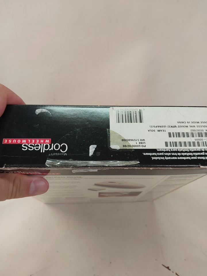 NEW MICROSOFT CORDLESS WHEEL MOUSE WIRELESS X05-43135XB Serial Port PS/2 VINTAGE - Image 3 of 4