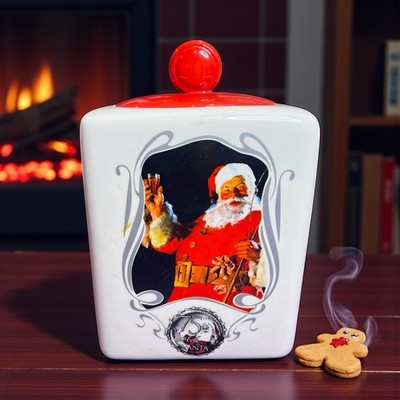 Coca Cola 75th Anniversary 2006 Gibson Cookie Jar 10  Tall Santa Christmas EUC