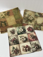 Christmas Junk Journal Scrapbook Supplies. Cardstock Cut Away Sheets. 12 Pc.