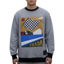 Prada Milano 2017 Graphic Print Race Car Gray...
