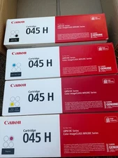 Canon 045H NEW OEM Toner 4 Colour Set (Black, Cyan, Magenta, Yellow)
