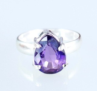 Boysenberry Sapphire 8.15 Ct Natural Pear Gemstone Certified Ring Free Shipping