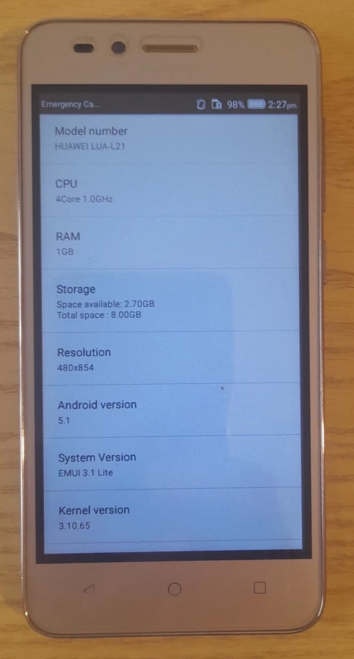 Huawei Y3 II LUA-L21 8GB 1GB Gold 4G LTE smartphone cellulare Android 5.1 4-core - Immagine 2 di 4