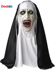 Scary Nun Mask Halloween Latex Full Head Horror Costume Women