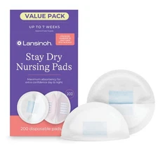 Lansinoh Stay Dry Disposable Nursing Pads, Soft and Super Absorbent Breast P...