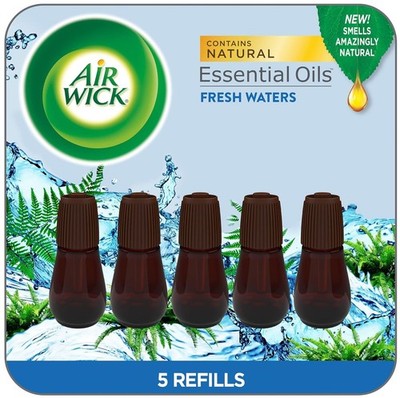 Air Wick Essential Mist Refill, 5 ct, Fresh Waters, Essential Oils Diffuser, Air