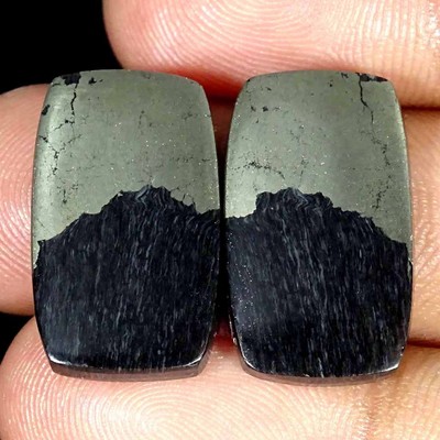 31,00 Ct Natürlicher Apache Gold Perlen Paar Cabochon Lose Edelstein