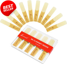 Bb Clarinet Reeds Strength 2.5 10 Pack w Case Easy Play Beginner - US