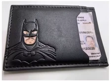 Batman Style PU Leather Wallet with ID Window Card Holder Superhero Mask Design