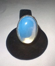 Stunning 925 Sterling Silver And Opalite Ring Size 10.5