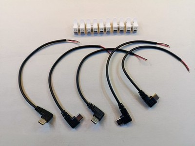 5 Stück USB Typ C Stecker Stromkabel 2Pin ca. 19 cm USBC Male mit Schnellverb.
