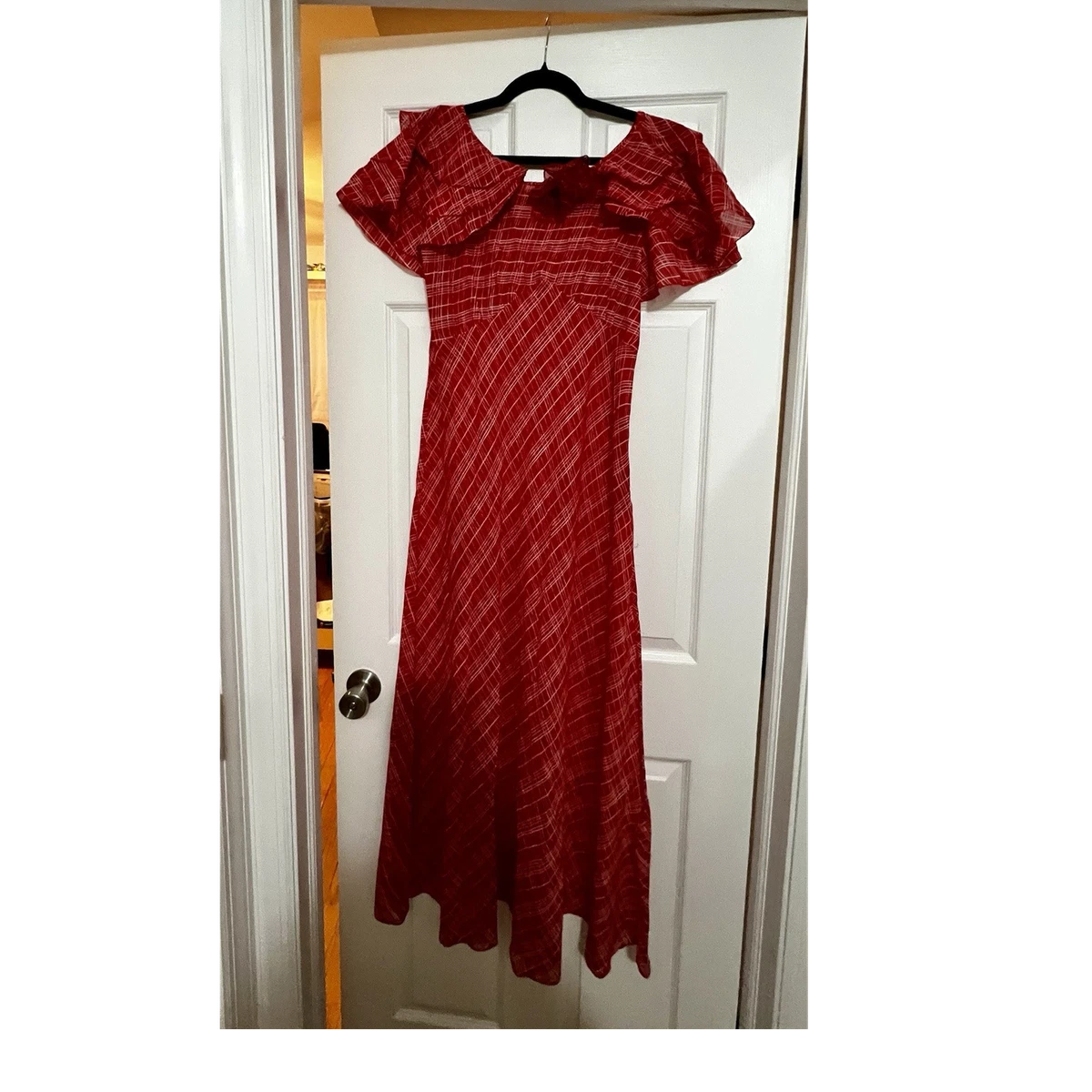 slim fit dress slacks Sail to Sable Red Plaid Fit & Flare Tunic Dress | Red Plaid main image 1