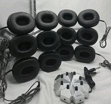 Lot of 6 Hamilton-Buhl SC-7V SchoolMate Deluxe Headphones with Case & Dock 