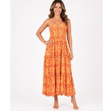 Anthropologie SUNDAY MI AMOR Floral Tiered Maxi Dress BOHO Cottagecore Sz M