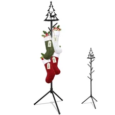 Christmas Stocking Holder, Freestanding Xmas Stocking Hanger Stand with 8 Hoo...