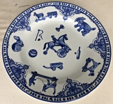 Spode Edwardian Childhood  Vintage Blue & White 8" Plate No Box Made in England