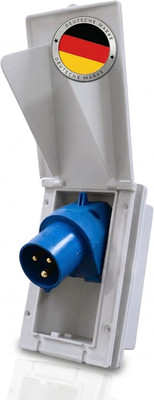CEE Einspeisesteckdose 16A 230V Weiß IP44 Einbaustecker Wohnmobil Wohnwagen Camp