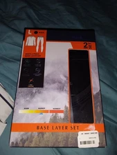 RAINFOREST BASE LAYER SET SIZE LARGE BLACK NEW IN BOX MSRP $79.00 MENS WARMER