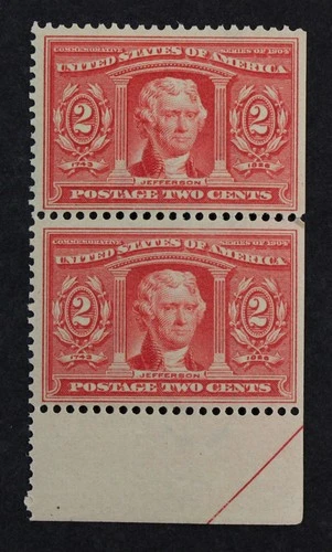 CKStamps: US Stamps Collection Scott#324 2c Mint NH OG Couple Perfs Separated
