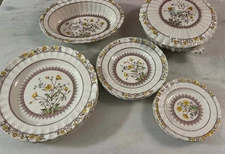 Copeland Spode  Buttercup Plates and serving Bowl Lot Stamped Back England 14pcs