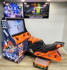 Winter X-Games SnoCross Arcade Snowmobile Driving Video Game Machine RAW THRILLS image