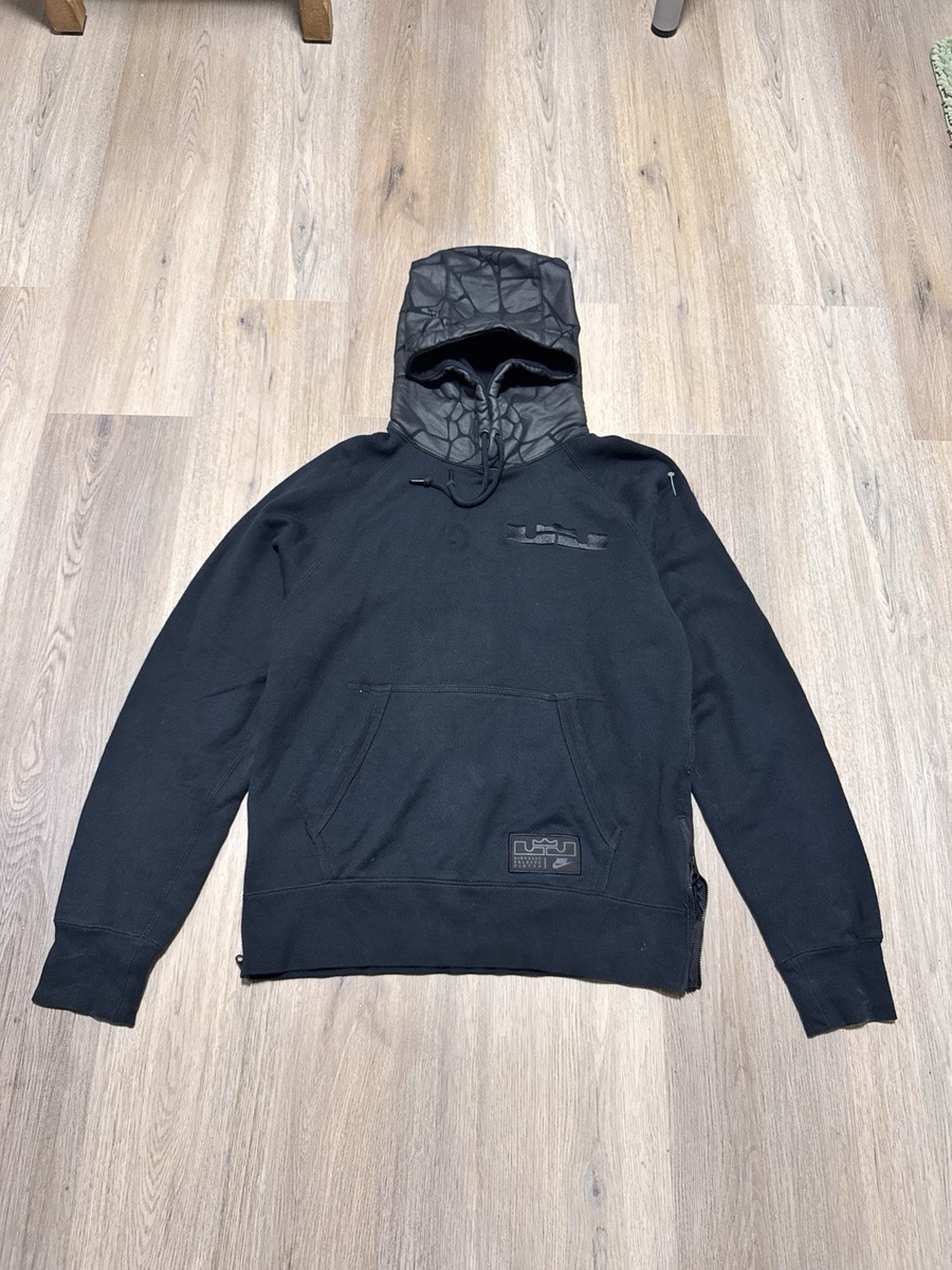 Nike Lebron James Basketball Black On Black Pullover Sweatshirt Hoodie  Men’s S