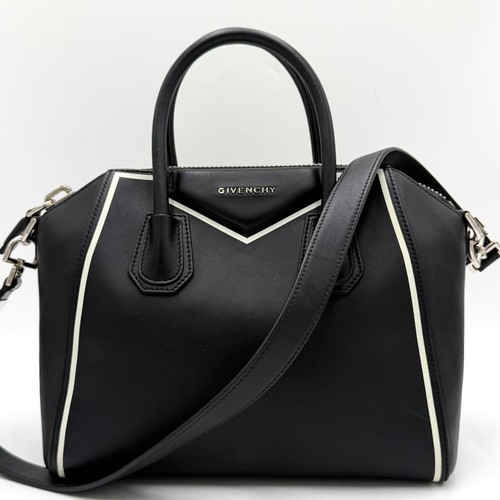 Givenchy Antigona Handbag Tote Shoulder Bag 2way Logo Leather Black Women's Auth