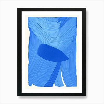 Blaue Striche Kunstdruck gerahmt Wandbild Poster Leinwanddruck Bild