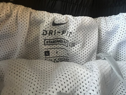 Nike Girls Youth Swoosh Print Dri-Fit Athletic Running Shorts Black White Sz L - Picture 5 of 7