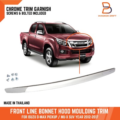 Chrome Front Line Bonnet Hood Moulding Trim Garnish FIT Isuzu D-Max MU-X 2012-16