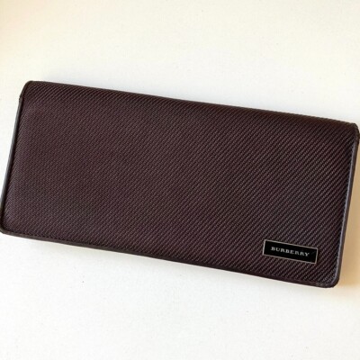 BURBERRY Authentic Leather Long Wallet Nova Check From Japan | eBay