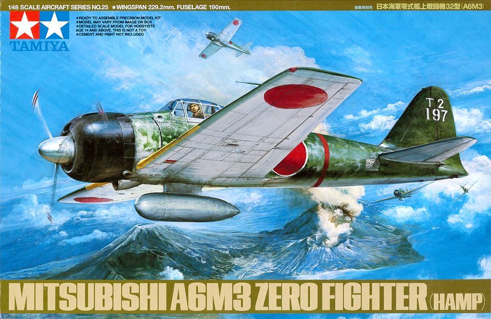 Tamiya 61025 1/48 Aircraft Model Kit Mitsubishi A6M3 Zero Fighter