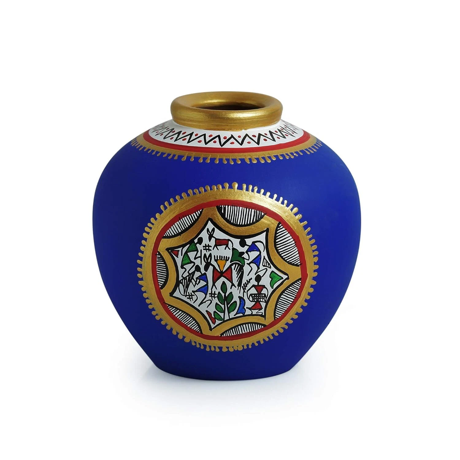 Warli Hand Painted Terracotta Vase 1 Piece