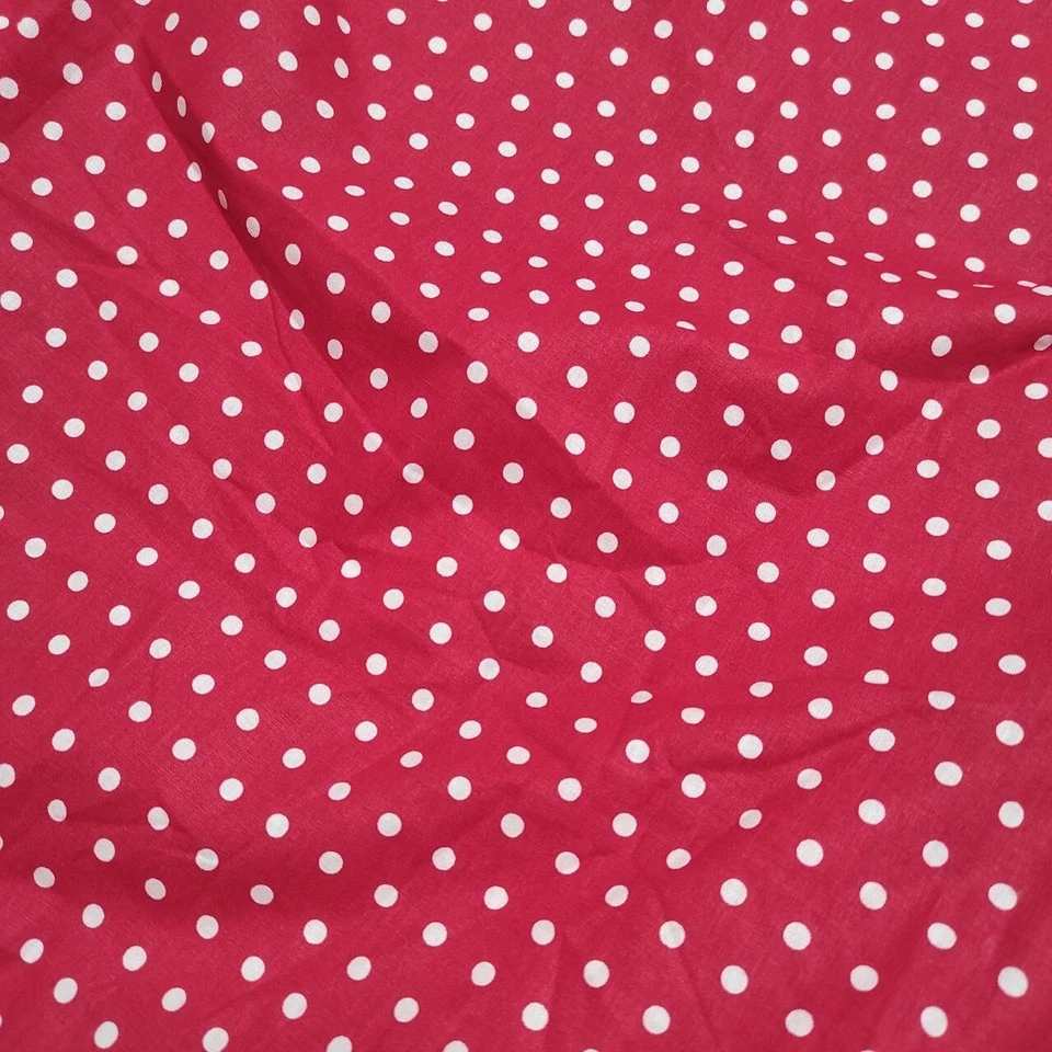 Stof fabric France 100% cotton Polka dot white red quilting fabric W 63" - Image 4 of 4