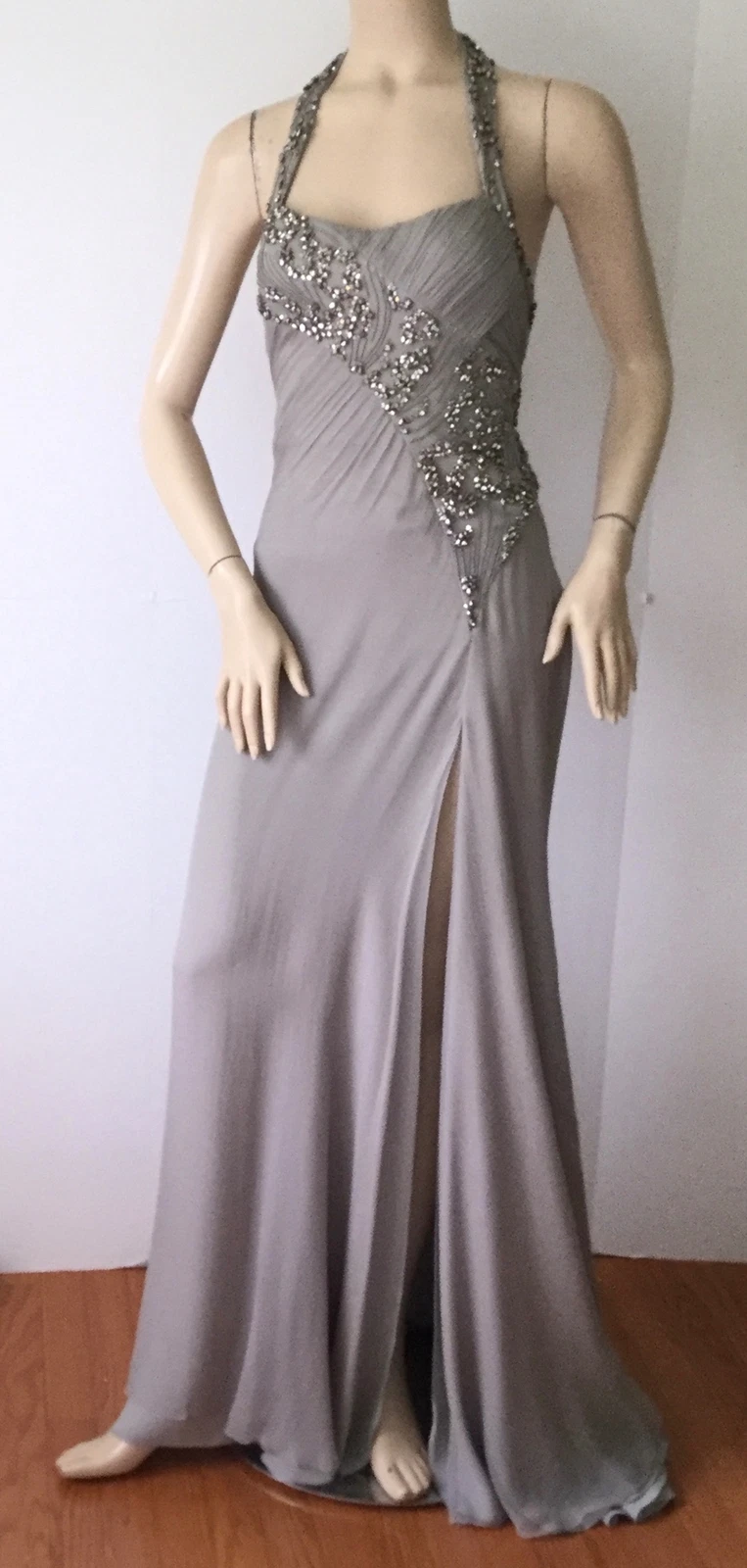 Abito impreziosito Versace grigio fumo leggero (taglia 38) prezzo al dettaglio $27.000!