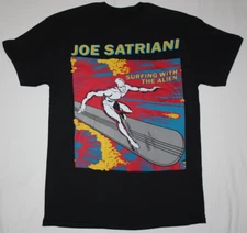JOE SATRIANI SURFING WITH THE ALIEN'87 HARD ROCK BLUES METAL BLACK T-SHIRT