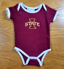 Iowa State Cyclones One Piece Outfit Size Newborn Red White Gold ISU Baby Infant