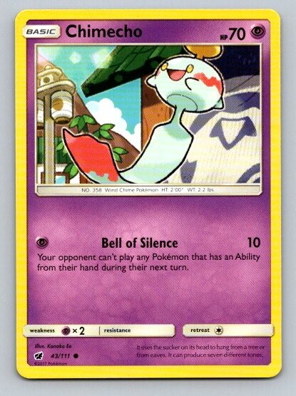 2017 Pokemon Card Crimson Invasion Chimecho 43/111