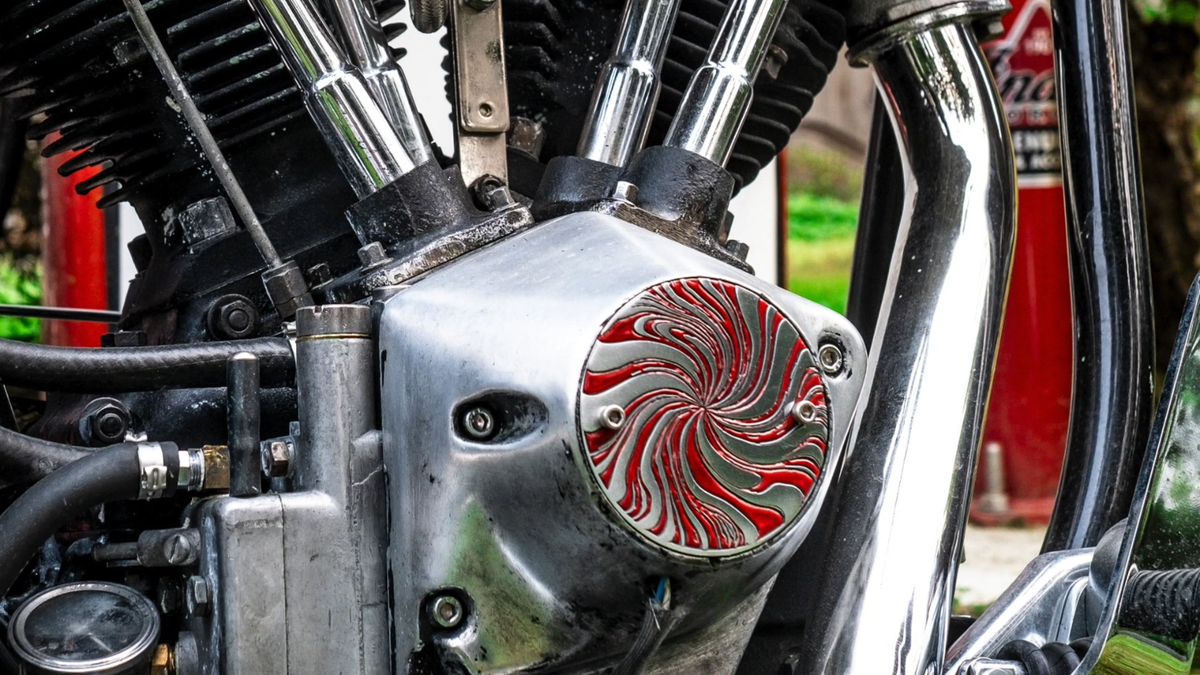 Hot Psycho Candy Red & Silver Evo Shovelhead 2 Hole Timing Cover