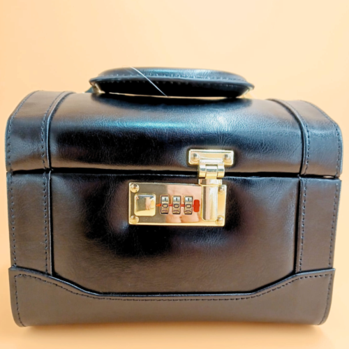 Luxury Genuine Leather Vanity Case Box Jewelry Gold Safe Lock Combination lock - 第 1/12 張圖片