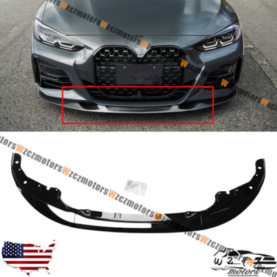 Fits 2020-2026 BMW 4 Series G22 G23 M Performance Front Bumper Lip Gloss Black 