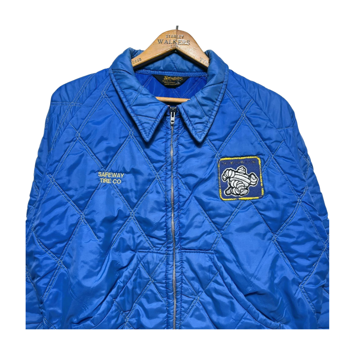 Vintage 70s Swingster Blue Quilted Jacket Size L Michelin Vintage 70s Swingster Blue Quilted Jacket Size L Michelin